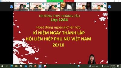 Hoạt động kỳ niệm ngày thành lập Phụ nữ Việt Nam 20/10 của học sinh trường THPT Hoàng Cầu